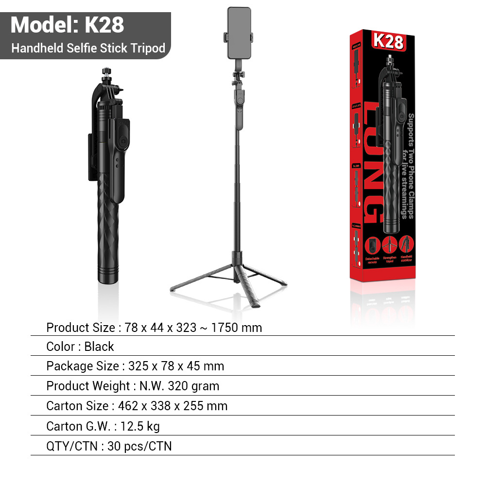 Negro Premium (170cm + control remoto Bluetooth + mango estable + soporte de quilla de acero inoxidable)