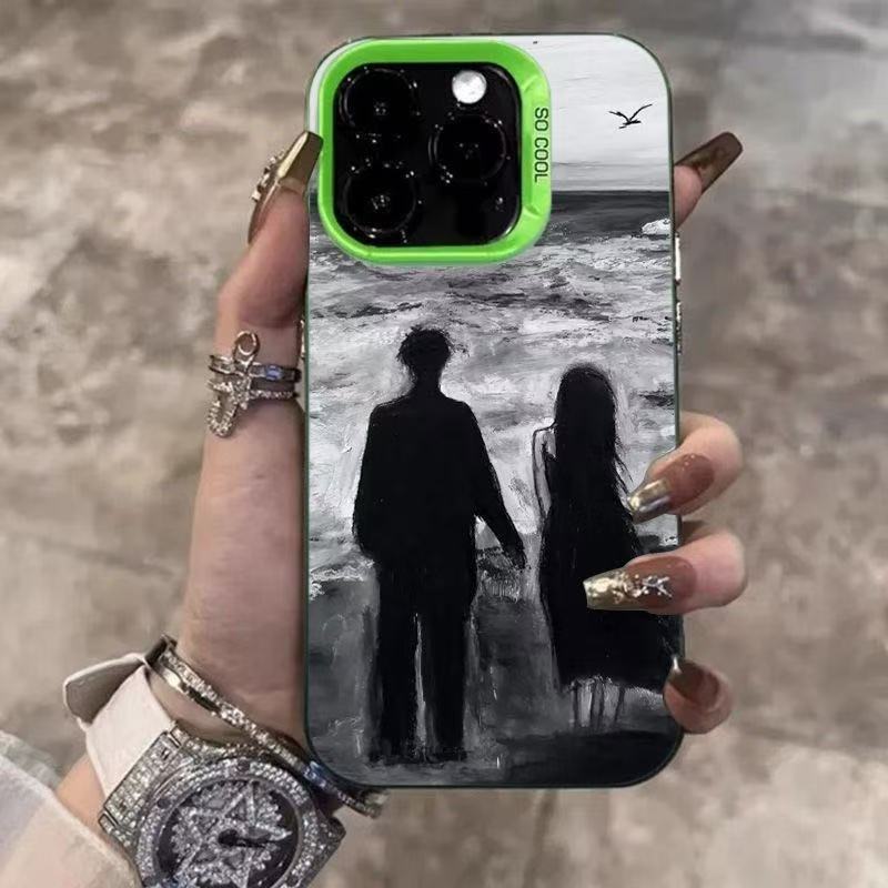 Funda para teléfono móvil iphone16 pareja Apple 15promax/14 anti-caída 13pro12 romántico 11 Europa y América