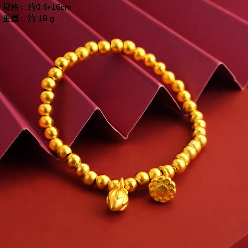 Herencia DE LA RED celebridad vivir dos Lotus pulsera de cuentas mujer Lotus mano cadena imitación 24K oro fabricantes al por mayor