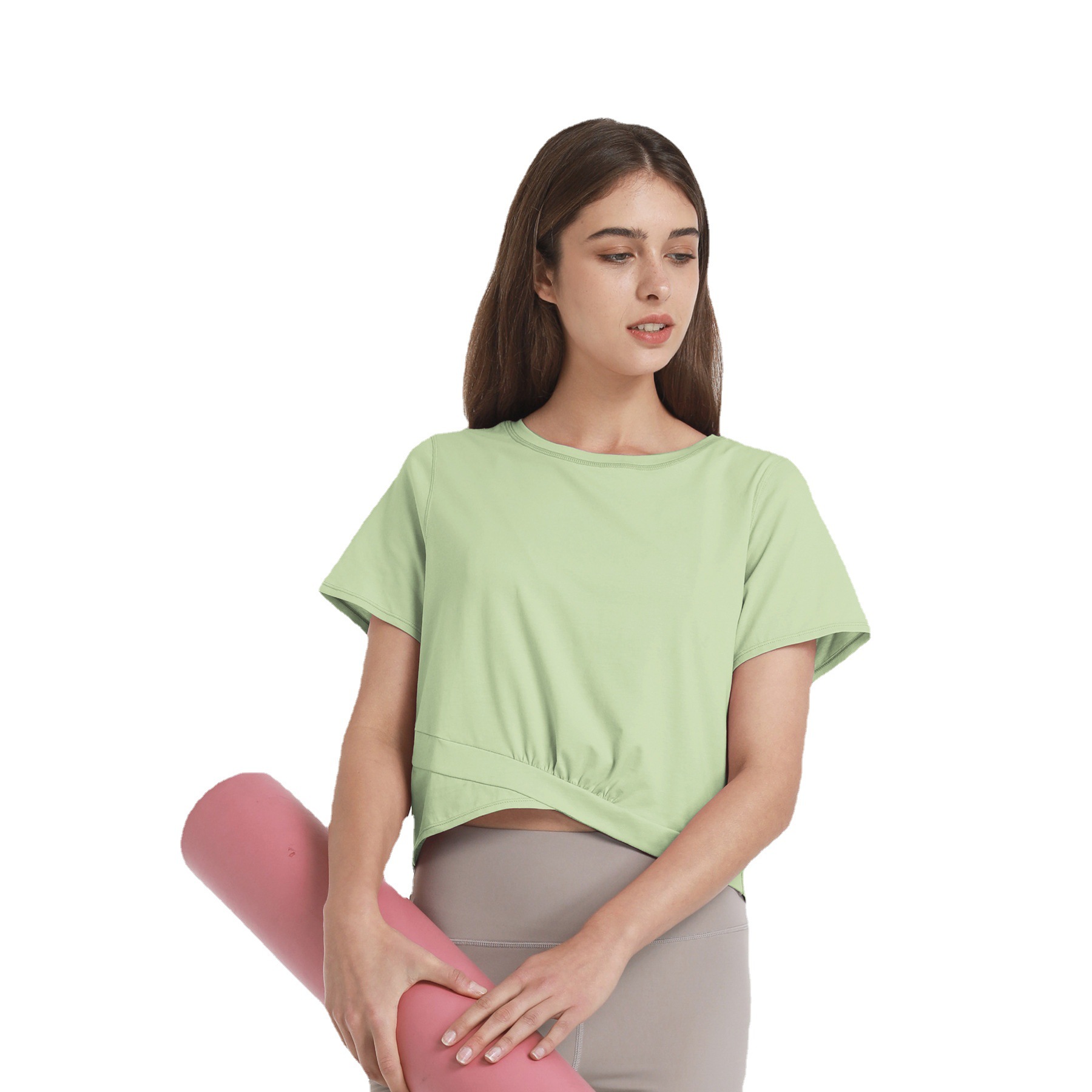 現(xiàn)貨，lulu同款跑步健身彈性寬松短袖女運(yùn)動(dòng)瑜伽服上衣新款T恤