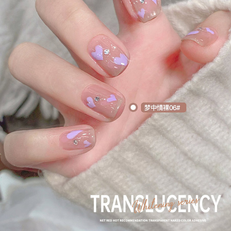 Hielo transparente color desnudo blanco sueño desnudo esmalte de uñas pegamento para esmalte de uñas tienda traje nude esmalte de uñas pegamento hielo transparente esmalte de uñas pegamento