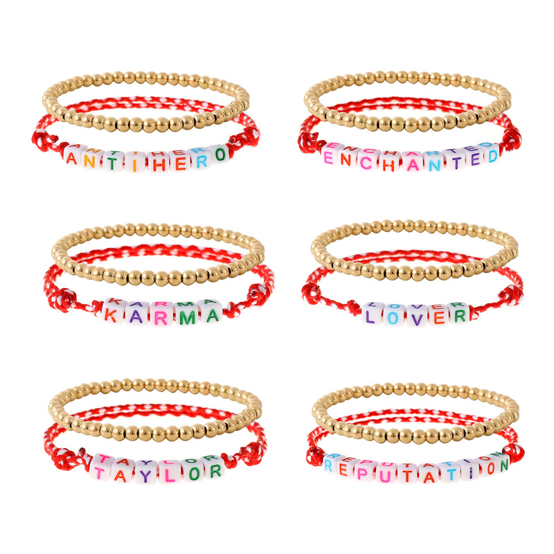 Amazon's Best-Selling Taylor Swift Fan Bracelet Letter Rice Beads Multi-Layer Stacked Bracelet Set Amazon's Best-Selling Taylor Swift Fan Bracelet Letter Rice Beads Multi-Layer Stacked Bracelet Set