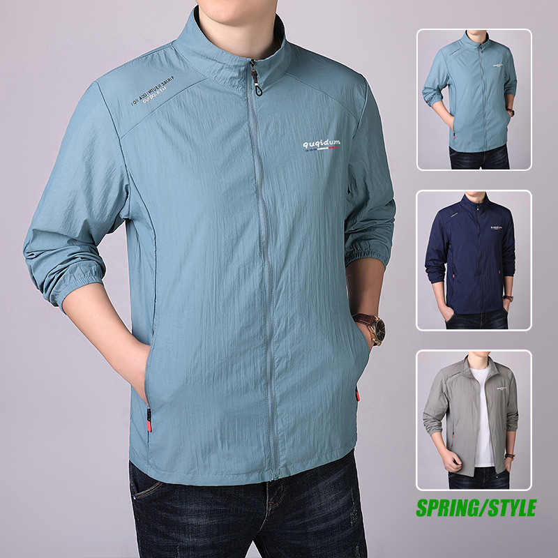 2024 moda nueva chaqueta de protección solar para hombres abrigo delgado de verano deportivo al aire libre transpirable anti-UV ropa de piel image 3
