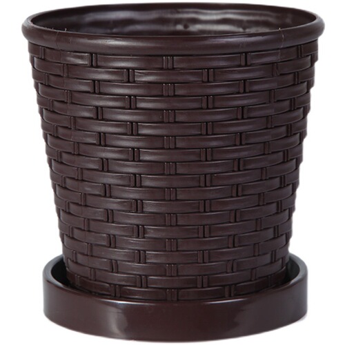 Resin flower pot imitation bamboo plastic flower pot thickened and reinforced simple succulent round indoor balcony pothos small flower pot