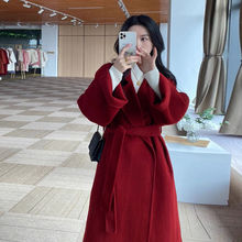 2025年流行双面绒毛呢外套女秋冬季中长款百搭小个子呢子大衣