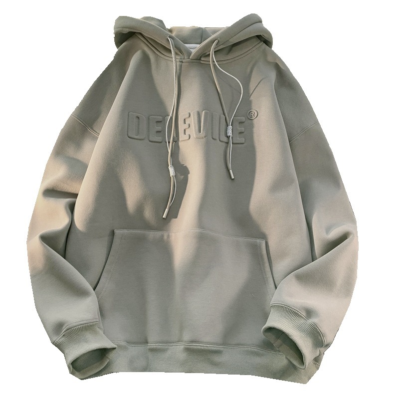 Vintage suéter de los hombres con capucha oversize500g pesado otoño e invierno marca moda sudadera americana perezoso chic