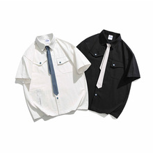 【慕马】2023夏季新款潮牌JK装领带短袖衬衫衬衣中性