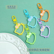 创意卡通KT猫蝴蝶结钥匙扣挂件手工diy拼豆配件装饰礼品饰品批发