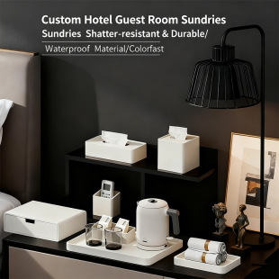 Wholesale Custom ABS Hotel Amenity Tray & Tissue Box Set