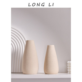 ins Style Ceramic Flower Vase Flower Arrange Dried Flower Ornaments for Living Room Art Decorations Retro High-end Japanese Style