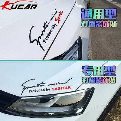 Car sticker for front hood, headlight eyebrow sticker, personalized engine hood English signature letter sports headlight decorative sticker