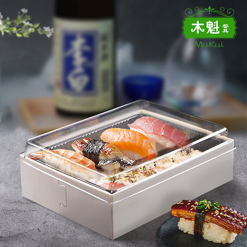 Sushi Sashimi Disposable Takeaway Wooden Packaging Box High-End Fruit Platter Fruit Box Japanese Light Food Salad Lunch Box