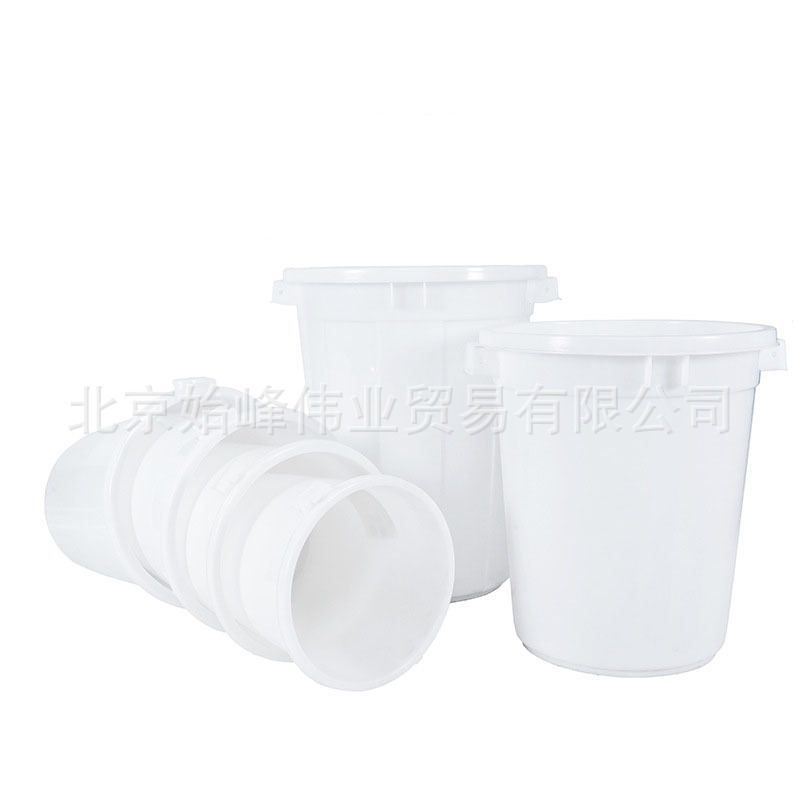 加厚塑料水桶米缸带盖铁柄圆桶发酵胶桶大容量储水桶