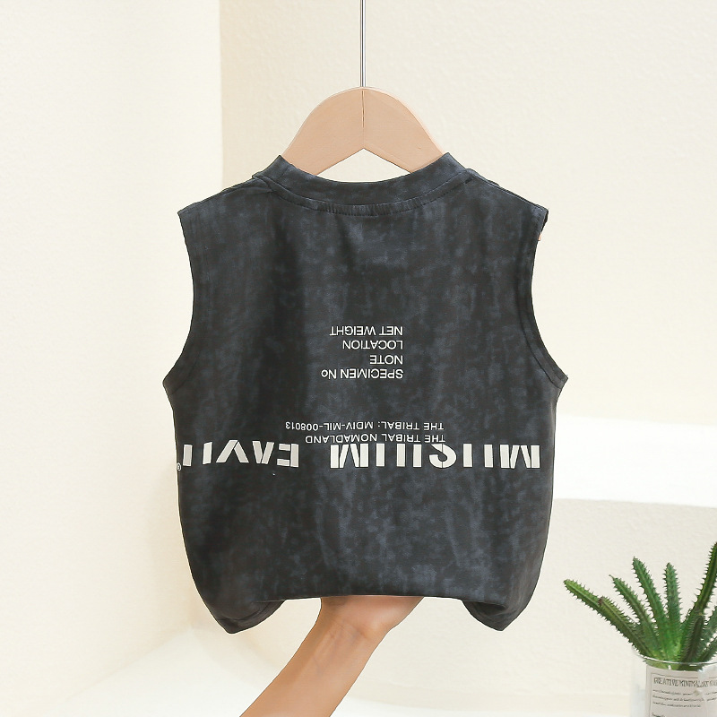 7845 Chaleco sin mangas para niños, chaleco guapo de verano para niños, vestido de verano para bebés, top delgado para niños, honda para niños