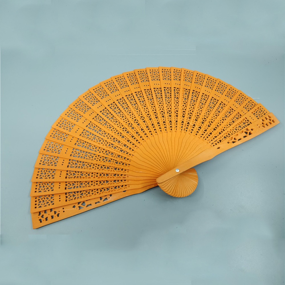 Ventilador de madera de mujer ventilador de madera plegable hueco ventilador de boda clásico ventilador de madera mujer puede hacer LOGO