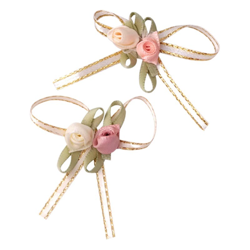 Роза Цветочная лента трехмерный бант ручной работы DIY лента аксессуары для куклы Барби корсаж десертные украшения