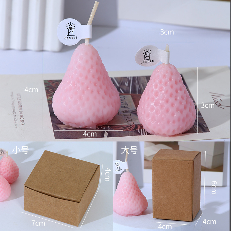Fruta forma de fresa cera aromaterapia vela decoración al por mayor props lindo simulación creativa foto regalo cumpleaños
