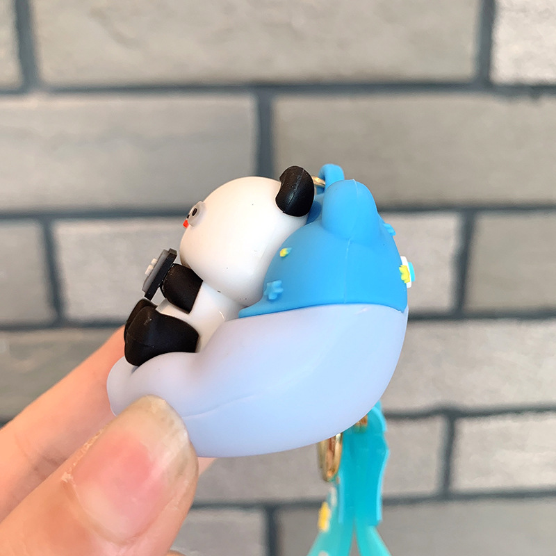 Sofá pequeño animal llavero Panda muñeca colgante bolsa de coche colgante pequeño regalo llavero oveja Silicona