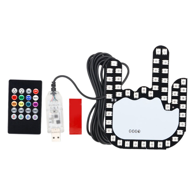 Luz de dedo del coche transfronteriza Luz de gesto luz de advertencia multifunción del coche luz trasera anticolisión Luz De Palma interactiva