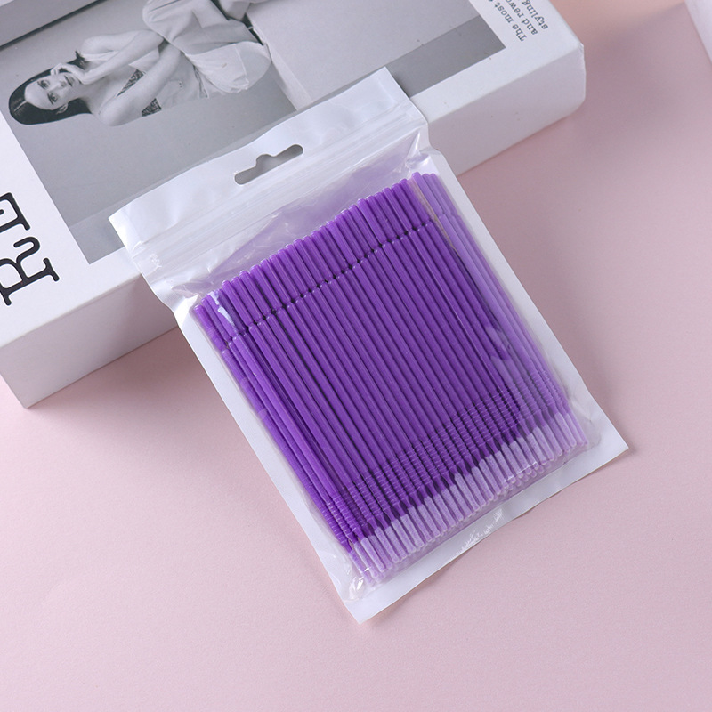 まつげ袋入り綿棒、使い捨てまつげ洗浄綿棒、移植用まつげ専用ツール、柱付き小型綿棒|undefined