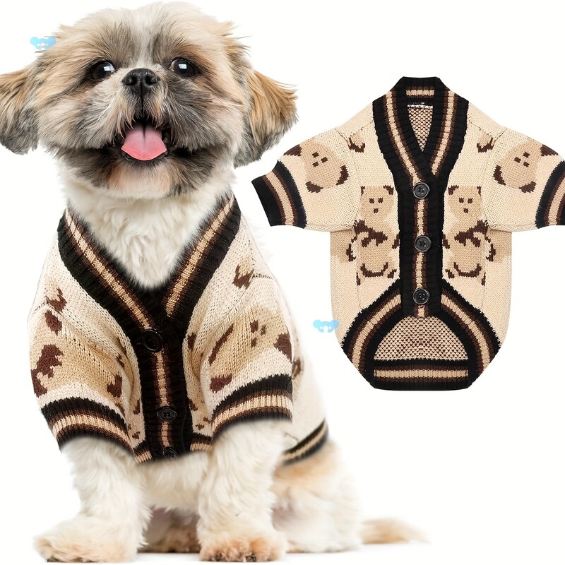 Cartoon Graphic Dog Sweaters Cute Bear Dog Cardigans Dog Sweaters Cartoon Graphic Dog Sweaters Cute Bear Dog Cardigans Dog Sweaters