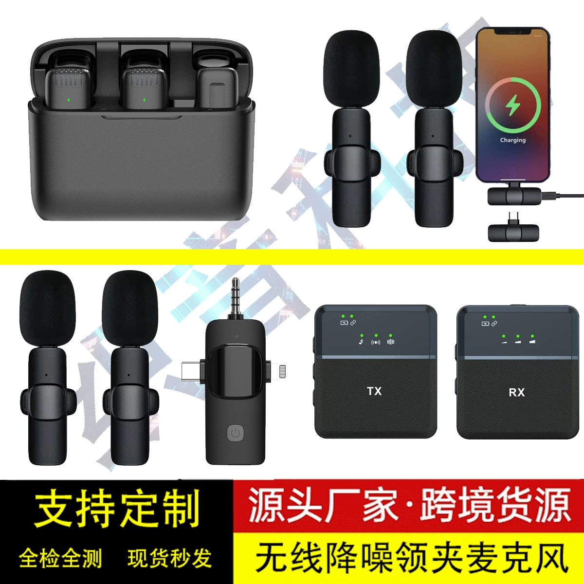 Кросс-граничный новый беспроводной петличный микрофон K9, один-на-два, для домашней записи в прямом эфире, с радиошумоподавлением