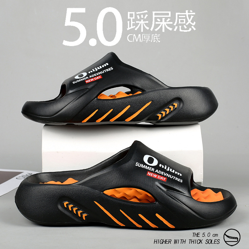 Zapatillas de verano para hombres 2024 nuevo tipo de dos colores de fondo suave explosión deportiva pisar mierda sensación de arena gran tamaño zapatillas frías transfronterizas