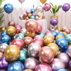 Thickened round metal chrome latex balloons for 5-inch, 10-inch, 12-inch birthday party, wedding decoration and arrangement