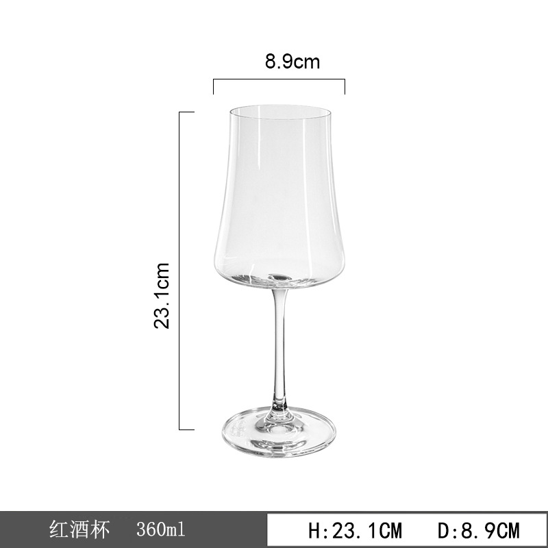Nórdico minimalista taza de vino alto alto sentido taza de champán hotel restaurante taza de cristal general al por mayor