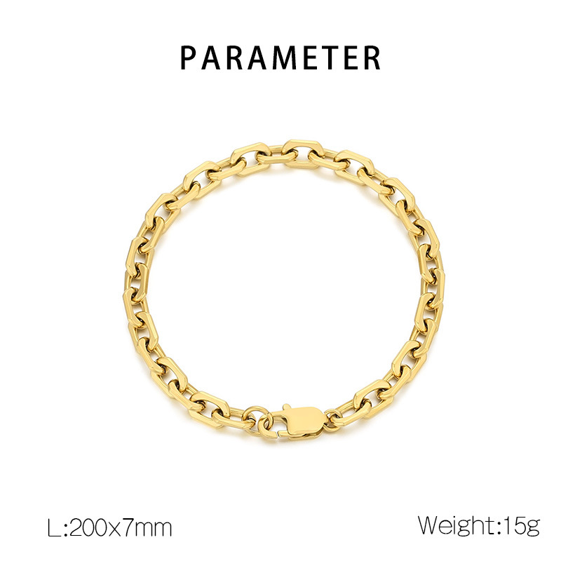 Hip-Hop Vintage Style Geometric 304 Stainless Steel Plating Men's Bracelets Necklace Men Necklace Sets display picture 2