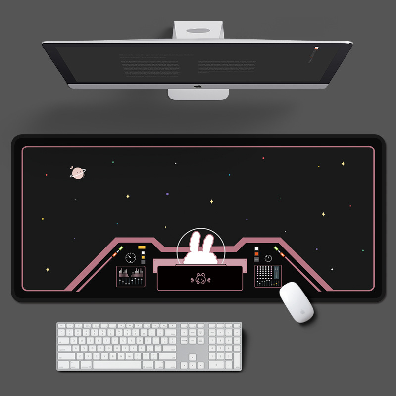 Super gran espacio astronauta conejo mouse pad creativo lindo teclado de la computadora de dibujos animados pad de escritorio de oficina de aprendizaje para las mujeres