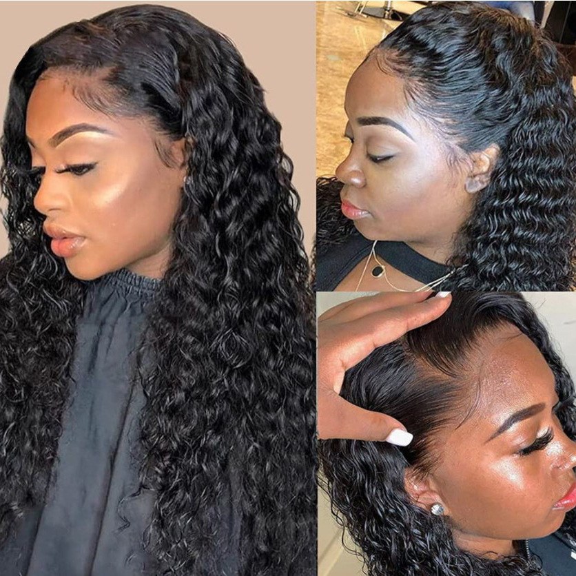 Peluca de pelo real peluca europea y americana Peluca de pelo largo de las mujeres 13X4lace frente Peluca de cabello humano