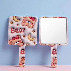 Cross-border best-selling cute cartoon square handheld mirror for women, portable, take-along mirror, makeup mirror, high-definition small mirror