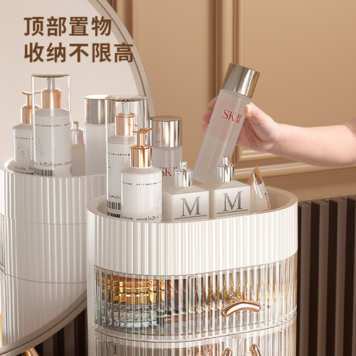 Dust-proof skin care product storage cabinet, storage rack, desktop jewelry box, light luxury dressing table, large capacity cosmetics storage box