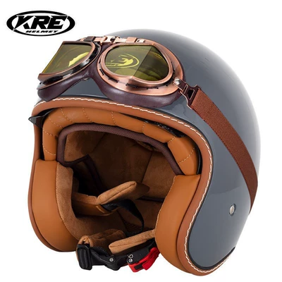 Motorcycle Safety Supplies: Helmet Summer Helmet Electric Motorcycle - cement-gray-suit-s