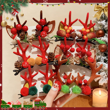 圣诞节鹿角发夹女节日氛围感发饰侧边刘海夹发卡可爱装扮对夹头饰