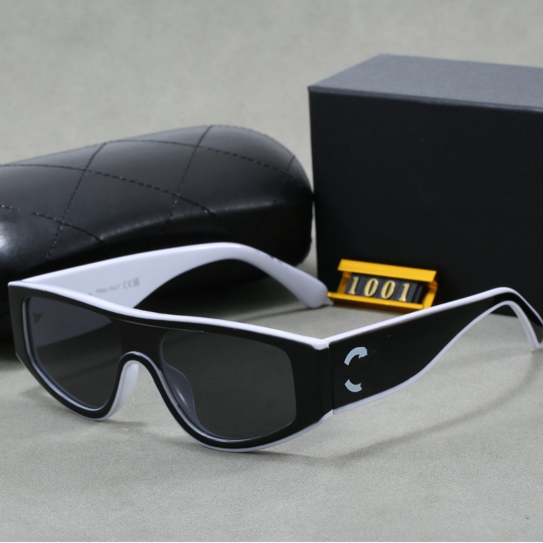 Xiaoxiangjia Ch6057 White Panda Personalized Color-Block Sunglasses Black New Anti-Radiation Sunglasses Narrow Frame High-Definition Sports Glasses