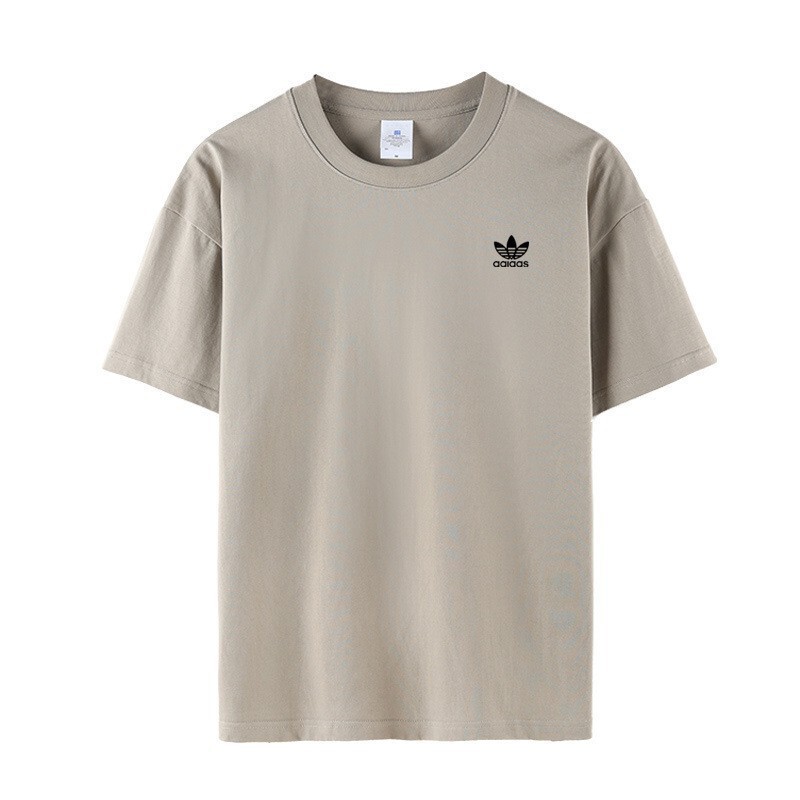 2025 Cross-Border Men's Short-Sleeve T-Shirt with Clover Design, Summer 230g Thick Non-Transparent Loose White T-Shirt, Cross-Border In-Stock