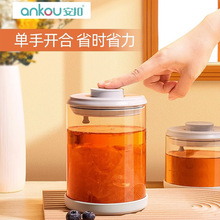 圆形玻璃蜂蜜燕窝储存罐 零食干货果酱密封罐 防潮保鲜家用收纳罐