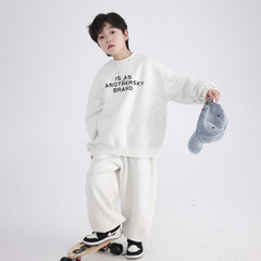男の子秋服韓国スポーツトレーナースーツ2025新しい子供男の子秋ヒップホップツーピーススーツ