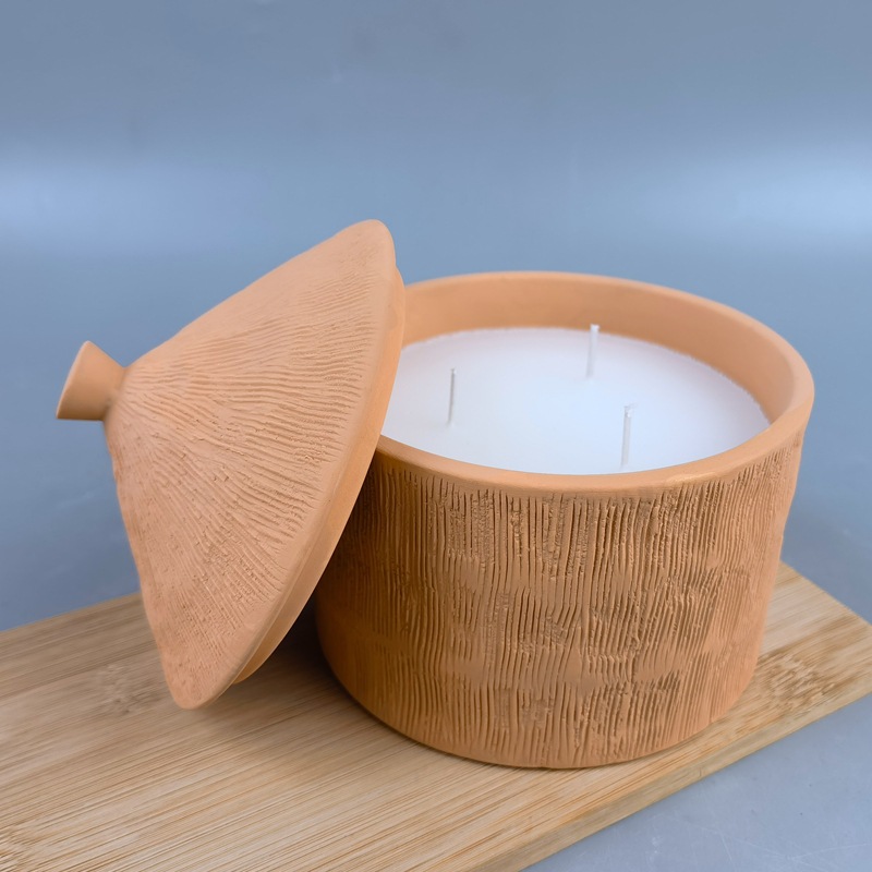 Taza de vela de aromaterapia de cerámica de Nordic ins Taza de vela de cerámica roja vacía Taza de vela de aromaterapia Taza de vela de arcilla