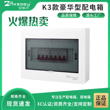 厂家直供安索尔单排强电箱 铁皮配电箱2-24位明装电箱家用强电箱