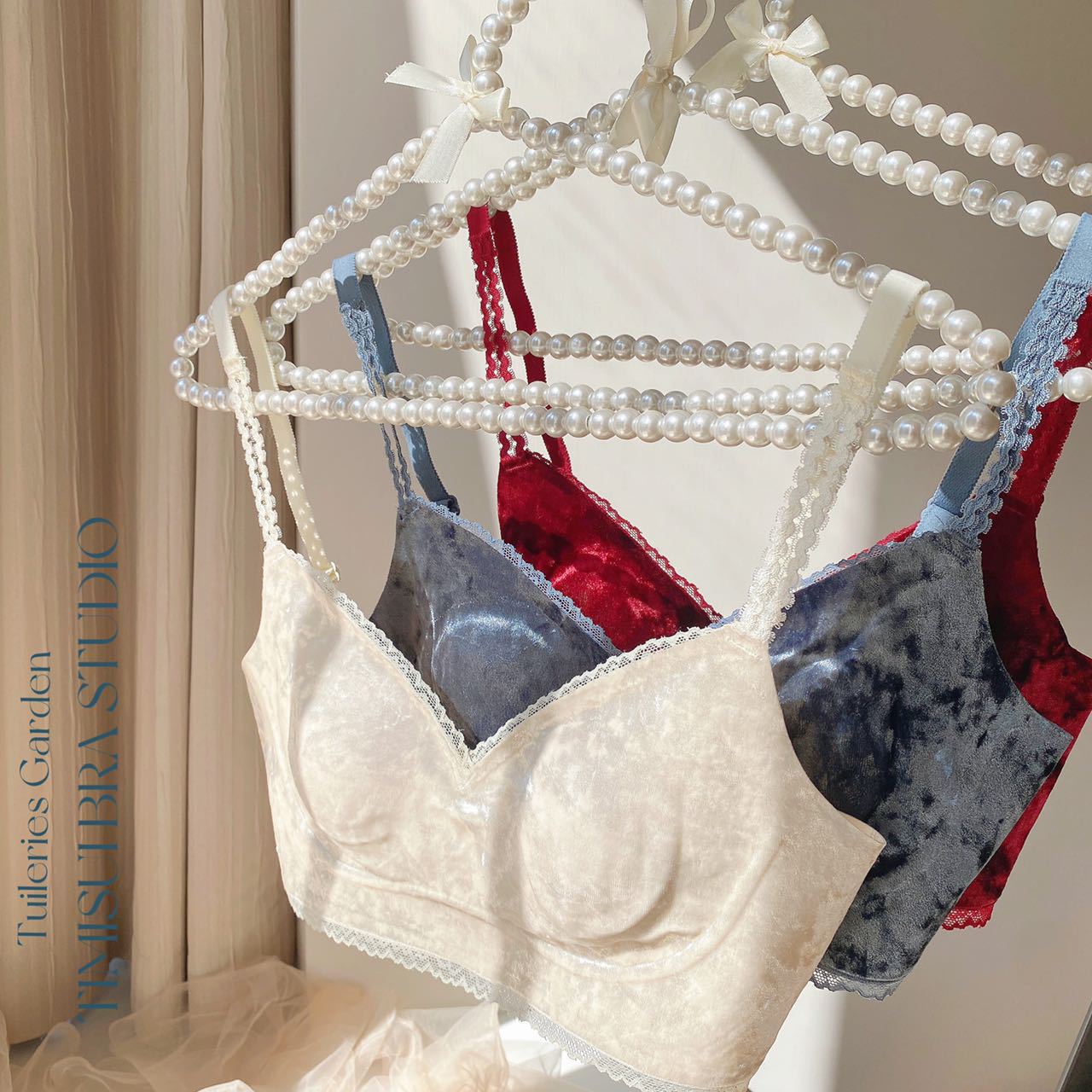 6850 Diamante de terciopelo Otoño e Invierno la muchacha sin hilos delgada Copa empuja hacia arriba la ropa interior Las Mujeres Grandes del pecho pequeño sujetador traje