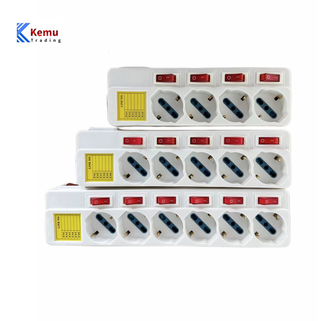 跨境货源意大利标三叉转接头插板意大利标拖线板带过载开关751204