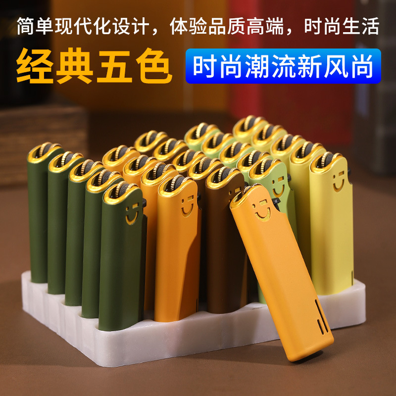 砂轮打火机短款金属防爆充气耐用磨砂一次性复古滑轮刻字印字广告|undefined