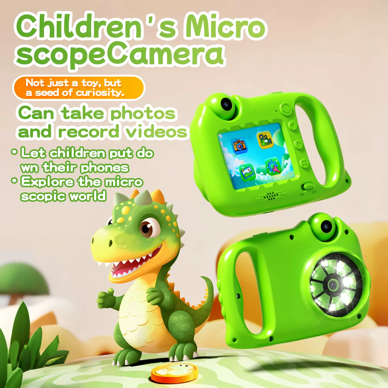跨境新款迷你儿童相机手持便携式儿童显微镜相机小学生科教器具