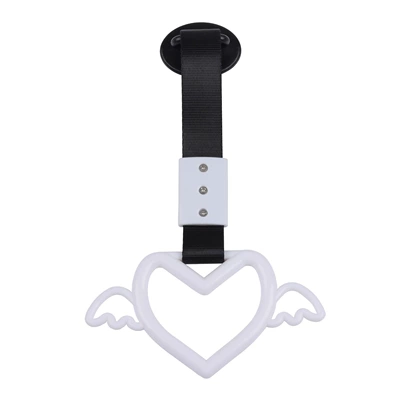 Car hanging Decoration Pull Ring Small - white-black-strap