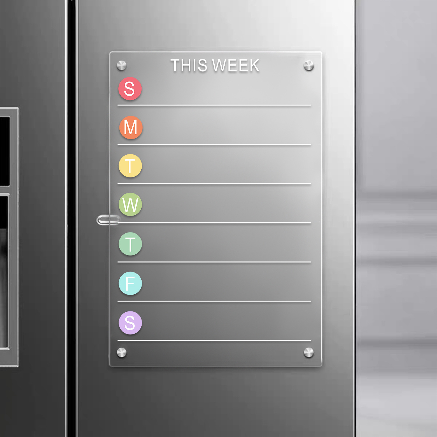 Transfronterizo nuevo tablero magnético tridimensional tablero de mensajes acrílico transparente Tabla de horarios borrable Oficina aula refrigerador pegatinas