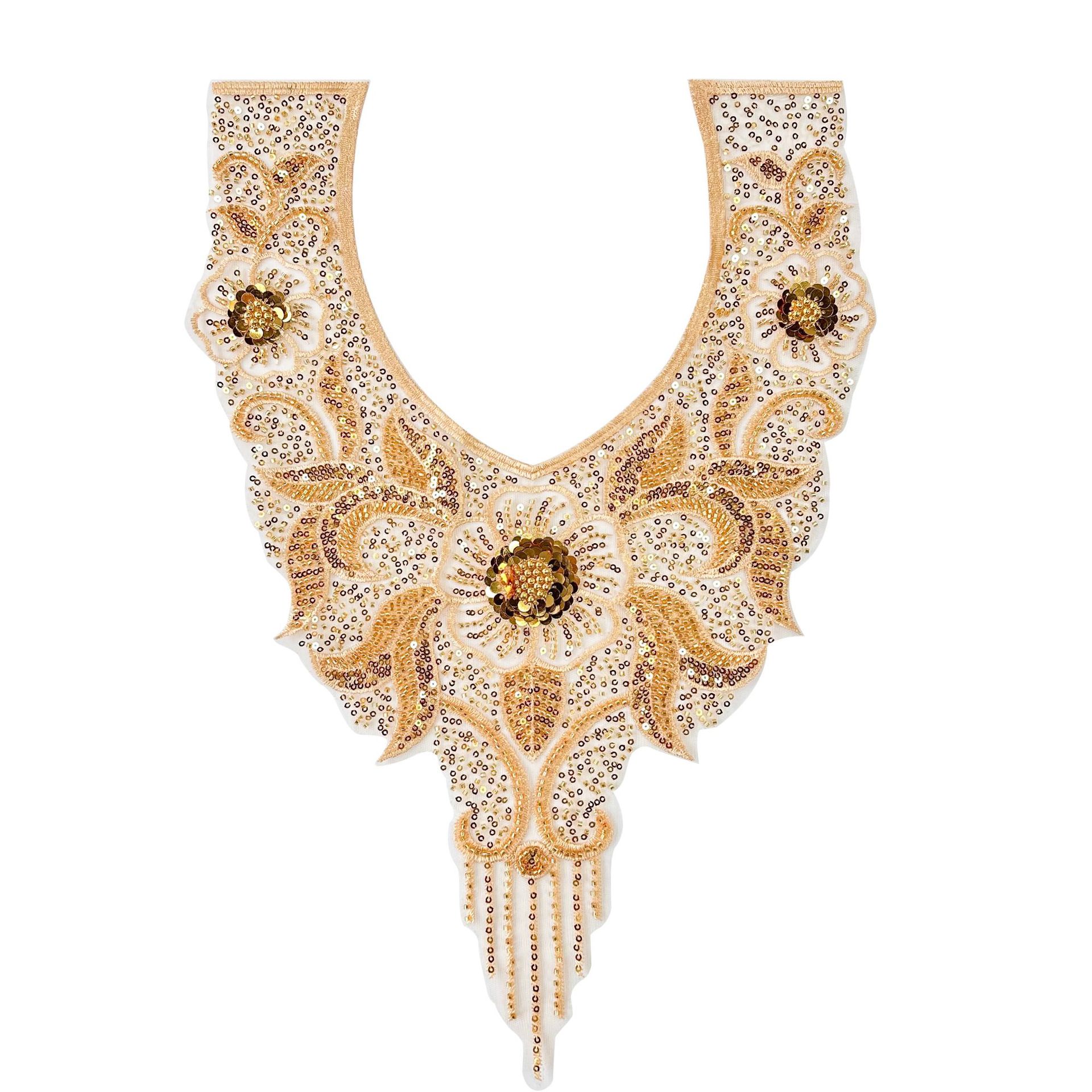 Estilo caliente dorado encaje con cuentas lentejuelas bordado hueco con cuello en V encaje vestido de baile vestido de actuación accesorios de vestir image 7