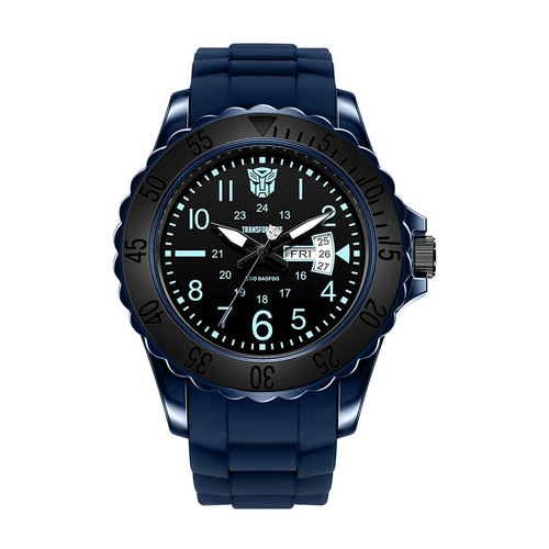Transformers genuine joint children's watch male student boy waterproof luminous pointer quartz watch double calendar